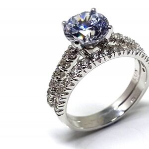 Wedding Engagement Promise Ring Set